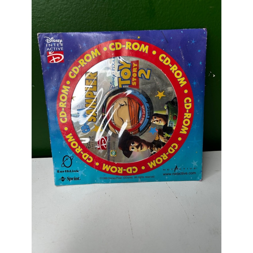 Vintage 1999 Disney Pixar ToyStory 2 CD-ROM Sampler PC Mac Promo Disc Woody Buzz - Picture 4 of 5